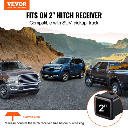 Hitch Step for 2 Inch Receiver, Strong Steel Construction with 350 LBS Load Capacity, Rear Bumper Guard Protector with Pin Lock and Stabilizer, Universal Fit for Truck, SUV, Pickup, Trailer