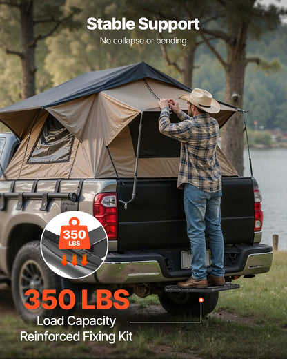 Hitch Step for 5 cm Receiver, Universal Rear Bumper Guard Protector with 159 kg Load Capacity, Wide & Non-Slip Tow Hitch Step with Pin Kit and Stabilizer, Fit for Truck, SUV, Pickup, Trailer