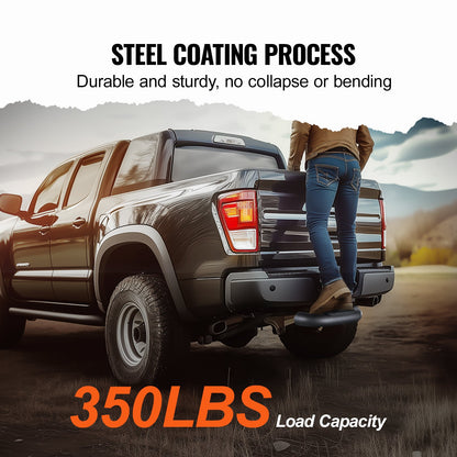 Dragkroksfotsteg för 5 cm mottagare, universellt bakre stötfångarskydd med 159 kg lastkapacitet, halkfritt dragkroksfotsteg med sprintsats, passar för lastbil, SUV, pickup, släpvagn