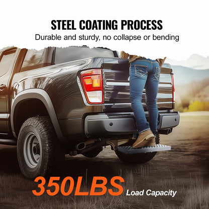 Dragkrok för 5 cm fäste, stark stålkonstruktion med 165 kg lastkapacitet, bakre stötfångarskydd med låsstift och stabilisator, universell passform för lastbil, SUV, pickup, släpvagn