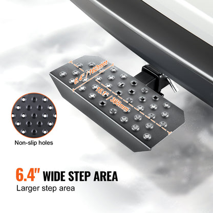 Dragkrok för 5 cm fäste, stark stålkonstruktion med 165 kg lastkapacitet, bakre stötfångarskydd med låsstift, universell passform för lastbil, SUV, pickup, släpvagn