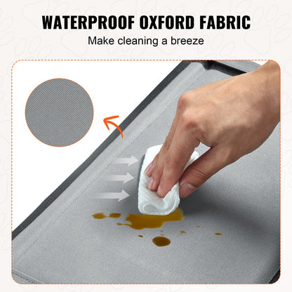 Dog Car Seat, Waterproof Dog Booster Seat for Car with Support Frame, Pet Car Seat with Clip-On Safety Leash, Dog Car Bed for Small, Medium and Large Dog up to 40 lbs, Gray