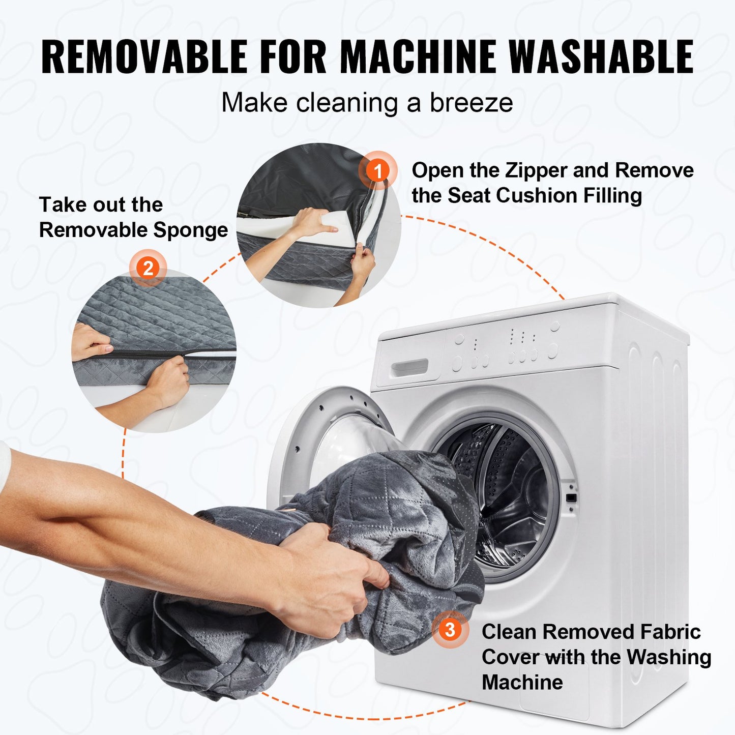 Hundbilsäte, Hundbältesstol för bil med förvaringsficka, Husdjurssäte med säkerhetskoppel, Svampfyllning, Hundbädd för medelstora och stora hundar upp till 23 kg, Grå