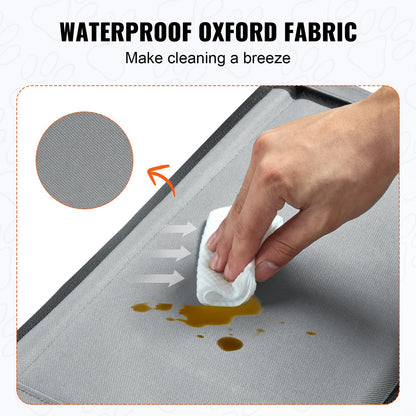 Dog Car Seat, Dog Booster Seat for Car with Support Frame, Pet Car Seat with Clip-On Safety Leash, Cotton Filling, Dog Car Bed for Small Dog up to 26 lbs, Gray