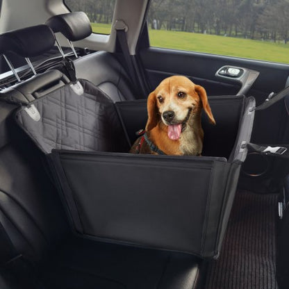 Dog Car Seat, Waterproof Dog Booster Seat for Car with Support Frame, Pet Car Seat with Clip-On Safety Leash, Dog Car Bed for Small, Medium and Large Dog up to 40 lbs, Black