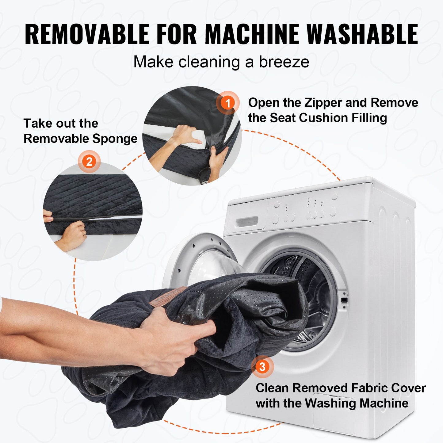 Hundbilsäte, Hundbältesstol för bil med förvaringsficka, Husdjurssäte med säkerhetskoppel, Svampfyllning, Hundbädd för medelstora och stora hundar upp till 23 kg, Svart