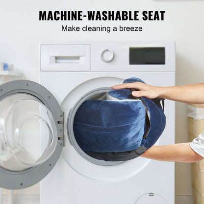 Hundbilsstol, Hundbältesstol för bil med hög rygg, Förvaringsficka, Klippbart säkerhetskoppel, PP-bomullsfyllning, Hundbädd för liten hund upp till 9 kg, Mörkblå+Grå