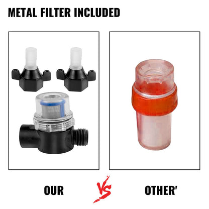 Fresh Water Pump, 12 V Self Priming Sprayer Pump, 11 L/min(3 GPM) RV Water Pump, with Pressure Switch 3.8 bar(55 PSI) Self Priming Water Pump, Detachable Strainer 12V Diaphragm Pump, for RV Camper Marine Boat Lawn