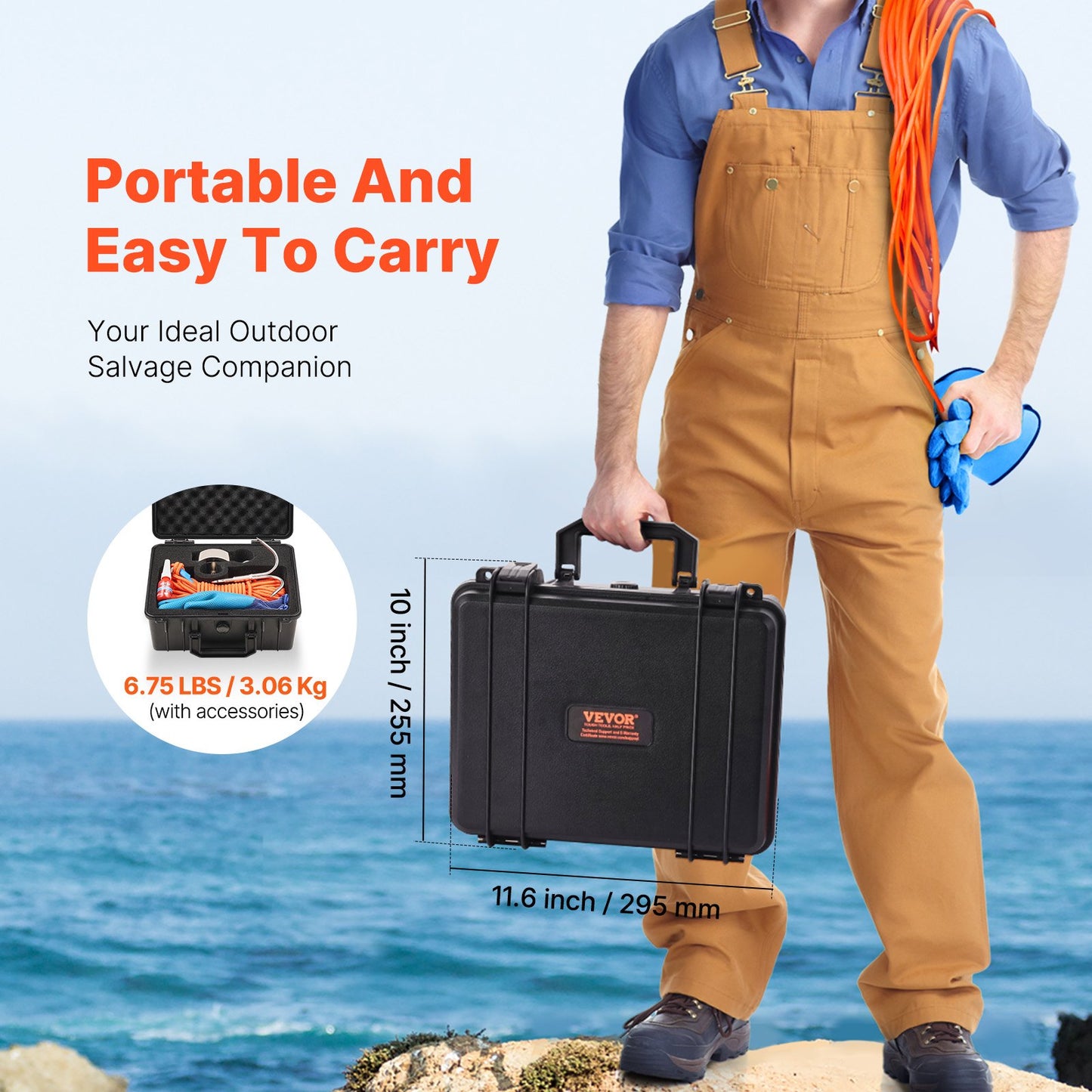 Magnetfiskesats, 1400 LBS/635 kg dubbelsidig dragkraftmagnetfiskesats, magnetiskt fiskesats av sällsynta jordartsmetaller i neodym. Inkluderar enterkrok, kraftigt rep, handskar, öglebult, bärväska.