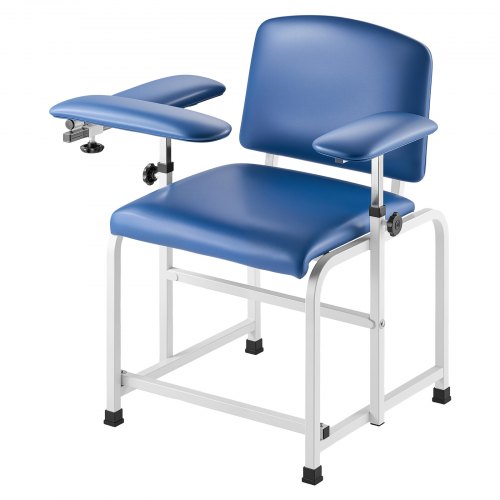 Phlebotomy Chair, Blood Draw Chair with Adjustable Armrests and Flip Arm, 181KG/400LBS Loading Blood Drawing Medical Chair with Soft Seat, Easy-to-Clean PVC Leather for Hospitals, Labs, Clinics