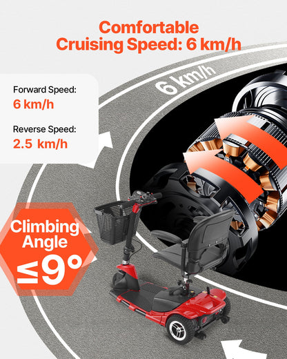 3-Wheel Electric Mobility Scooter for Adult & Seniors, Foldable Mobility Scooter with 20KM Long Range, All Terrain Travel Wheelchair with Anti-slip Wheels, 9° Climbing Capacity & 120kg Loading