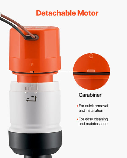Djurbrunnspump för båt, 12V 69 L/min (1100 GPH) Rak djurbrunnsluftare med dubbelt inlopp, ABA-hölje och avtagbar motorpatron, korrosionsbeständig djurbrunns-/betesbrunnspump för sötvatten och saltvatten