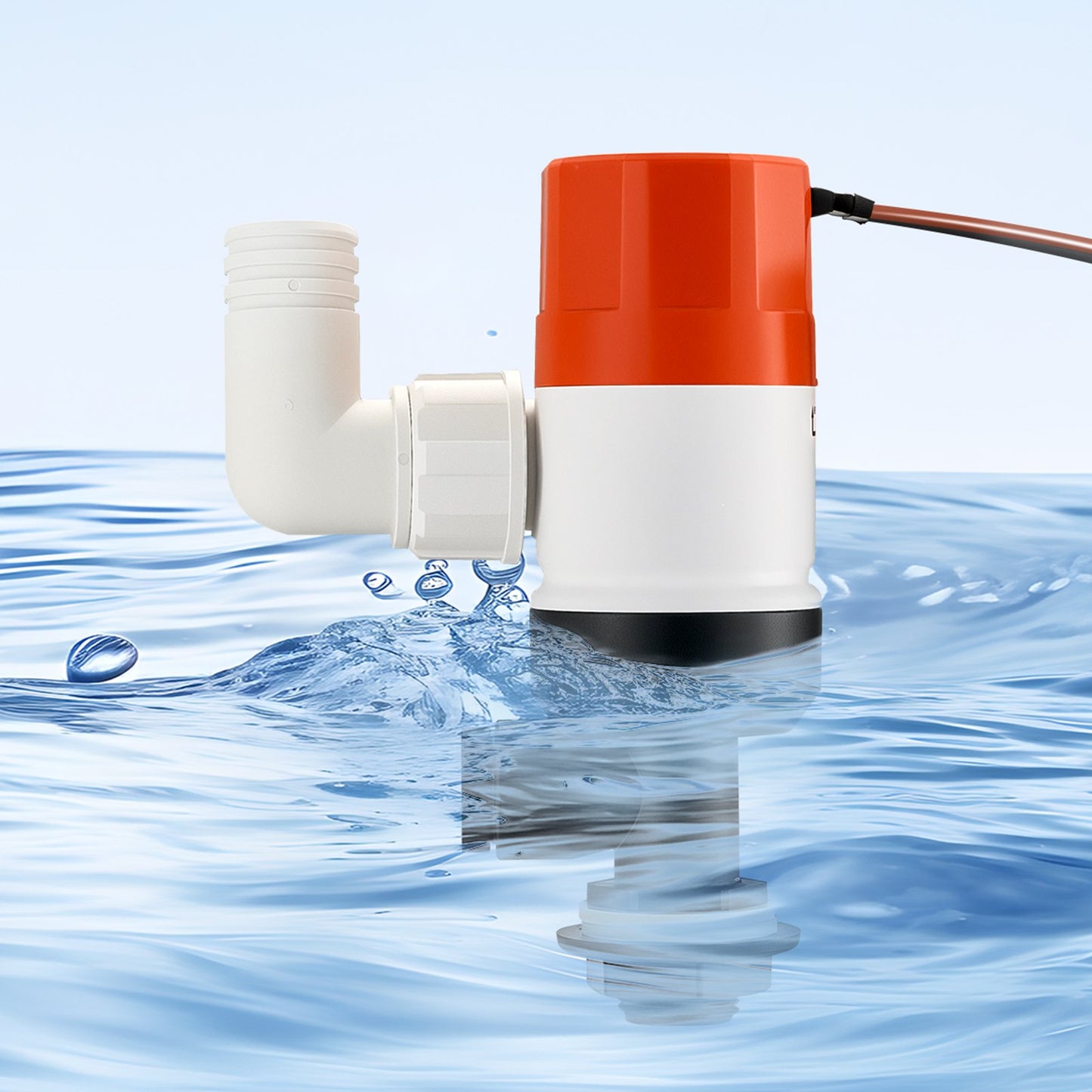 Djurbrunnspump för båt, 12V 69 L/min (1100 GPH) Rak djurbrunnsluftare med dubbelt inlopp, ABA-hölje och avtagbar motorpatron, korrosionsbeständig djurbrunns-/betesbrunnspump för sötvatten och saltvatten