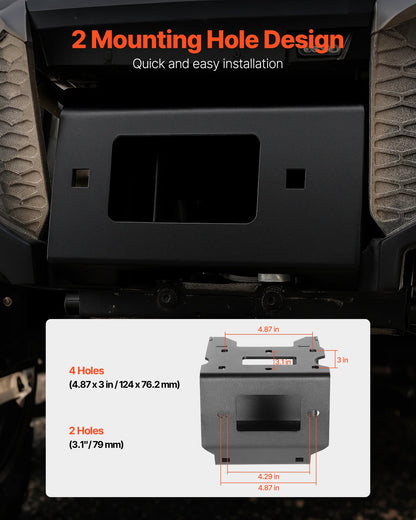 Vinschfäste, vinschkapacitet 907–1633 kg, vinschfäste för dragkrok för utvalda Polaris Sportsman-modeller (2009 och senare), design med 2 monteringshål, pulverlackerat stål, lämplig för ökenräddning