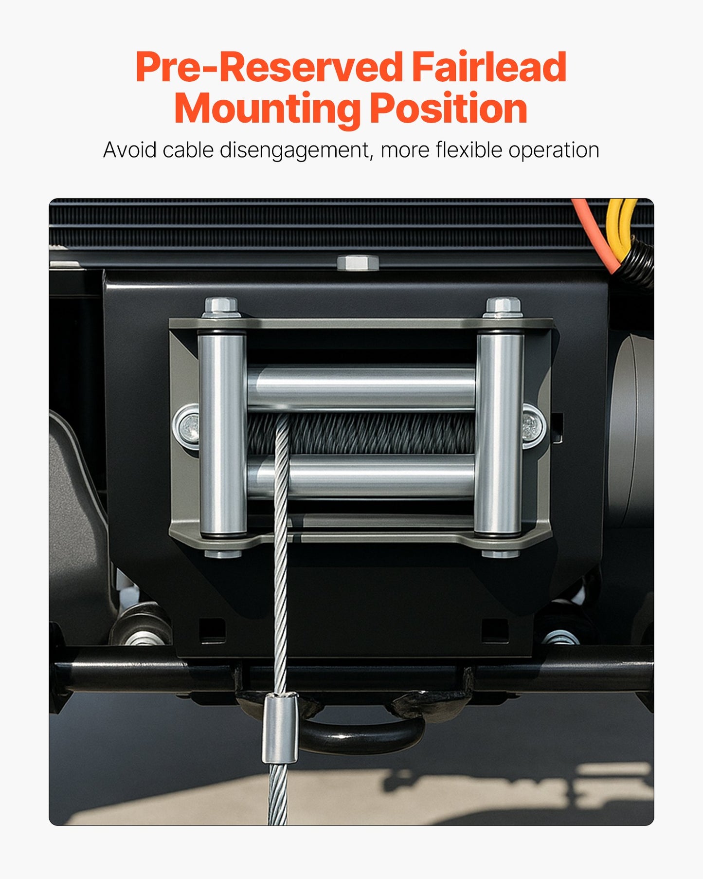 Vinschfäste, vinschkapacitet 907–1633 kg, vinschfäste för dragkrok för utvalda Polaris Sportsman-modeller (2009 och senare), design med 2 monteringshål, pulverlackerat stål, lämplig för ökenräddning