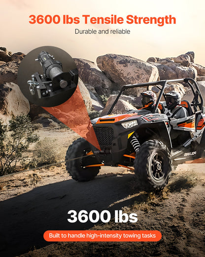 Winch Mount, 3600 lbs / 1633 kg Load Capacity, Trailer Hitch Winch Mount with 50.8 mm Receiver, 2/4 Winch Bolt Holes, Powder Coated Steel, Suitable for ATV UTV Pickup Truck, Black