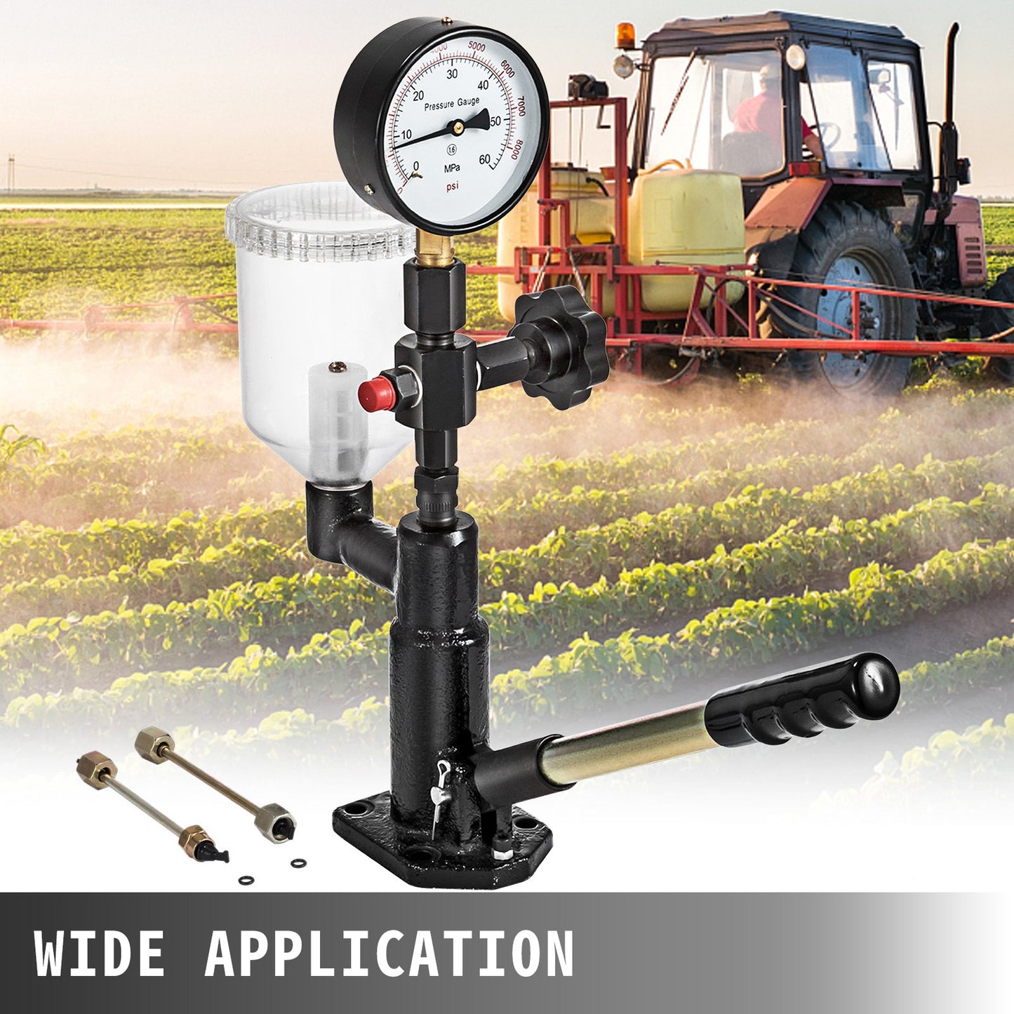 600 bar insprutningstestare 0,8 l bränsletrycksmätare, insprutningstestare med dubbel skala, insprutningstestare, diagnostikverktyg för dieselmotorer