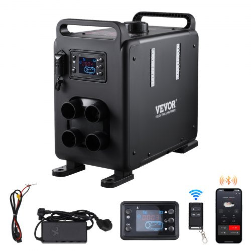 8KW Diesel Heater, 12V/24V All in One Diesel Air Heater, Bluetooth APP Control, Remote Control and Display Screen, CO Alarm, Fast Heating Vertical Portable Diesel Heater for Vehicles, Garage