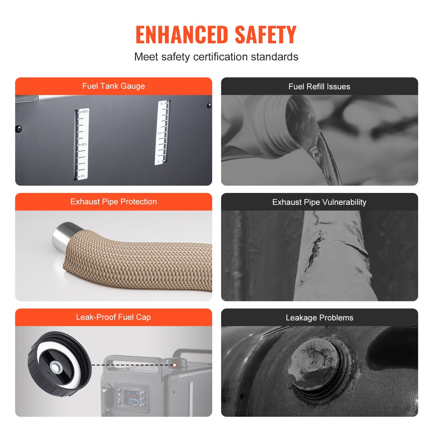 8KW dieselvärmare, 12V/24V allt-i-ett dieselluftvärmare, Bluetooth-appkontroll, fjärrkontroll och displayskärm, CO-larm, snabb uppvärmning vertikal bärbar dieselvärmare för fordon, garage