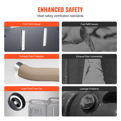 8KW dieselvärmare, 12V/24V allt-i-ett dieselluftvärmare, Bluetooth-appkontroll, fjärrkontroll och displayskärm, CO-larm, snabb uppvärmning vertikal bärbar dieselvärmare för fordon, garage