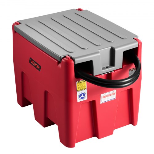 Bärbar diesel- och bensintank, 220 l, flödeshastighet 10 GPM, dieselbränsletank med 12 V elektrisk överföringspump, 13,1 fots slang, automatiskt tankningsmunstycke, överföringstank för enkel bränsletransport, röd