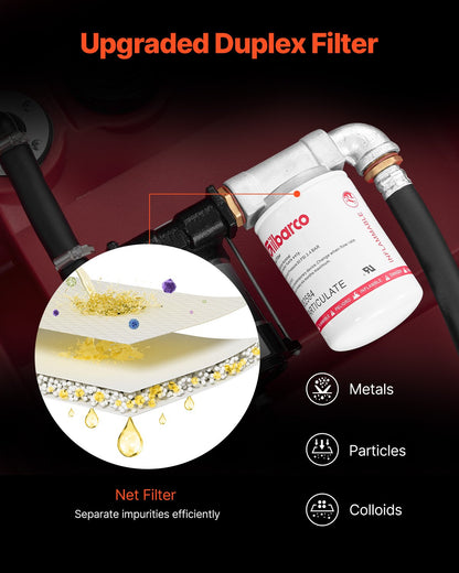 Bärbar diesel- och bensintank, 220 l, flödeshastighet 10 GPM, dieselbränsletank med 12 V elektrisk överföringspump, 13,1 fots slang, automatiskt tankningsmunstycke, överföringstank för enkel bränsletransport, röd