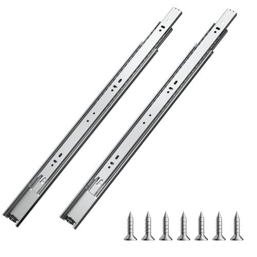 Lådskenor, 18 tum, 10 par fullutdragbara kullagerskenor för skåp, 100 LB lastkapacitet kraftiga sidomonterade lådskenor, lådskena för kök gör-det-själv-byte