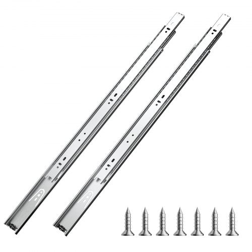 Lådskenor, 22 tum, 10 par fullutdragbara kullagerskenor för skåp, 100 LB lastkapacitet kraftiga sidomonterade byråskenor, lådskena för kök gör-det-själv-byte