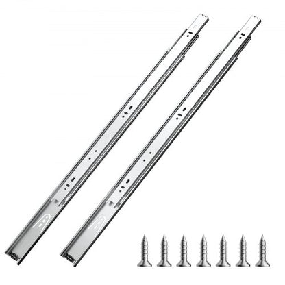 Lådskenor, 22 tum, 10 par fullutdragbara kullagerskenor för skåp, 100 LB lastkapacitet kraftiga sidomonterade byråskenor, lådskena för kök gör-det-själv-byte