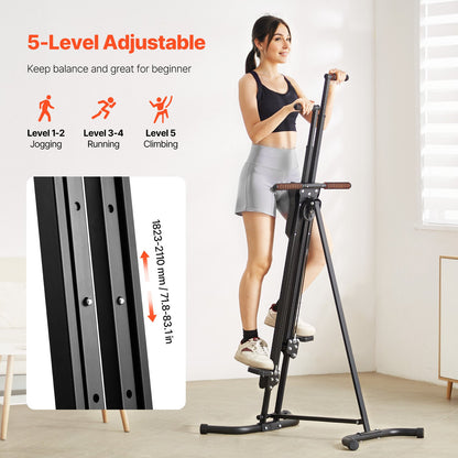 Stair Stepper, Step Range Exercise Machine, Vertical Climber for Home Gym Exercise, Compact Folding Cardio Climber, Full-Body Workout Climber with Height Adjustable Handlebar, Non-Slip Pedal