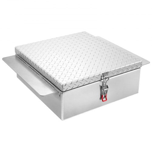 Truck Bed Tool Box, Heavy Duty Aluminum Tool Box with Diamond Plate, Storage Toolbox Chest Organizer Supports up to 100 kg, Ideal for Pickup, Truck Bed, RV, Trailer, 770 x 610 x 230 mm, Silver