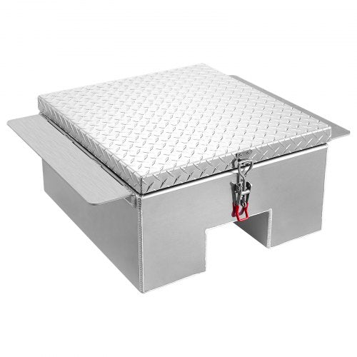 Truck Bed Tool Box, Heavy Duty Aluminum Tool Box with Diamond Plate, Storage Toolbox Chest Organizer Supports up to 100 kg, Ideal for Pickup, Truck Bed, RV, Trailer, 770 x 610 x 310 mm, Silver