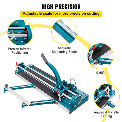 47Inch/1200mm Tile Cutter Double Rail Manual Tile Cutter 3/5 in Cap with Precise Laser Positioning Manual Tile Cutter Tools for Precision Cutting