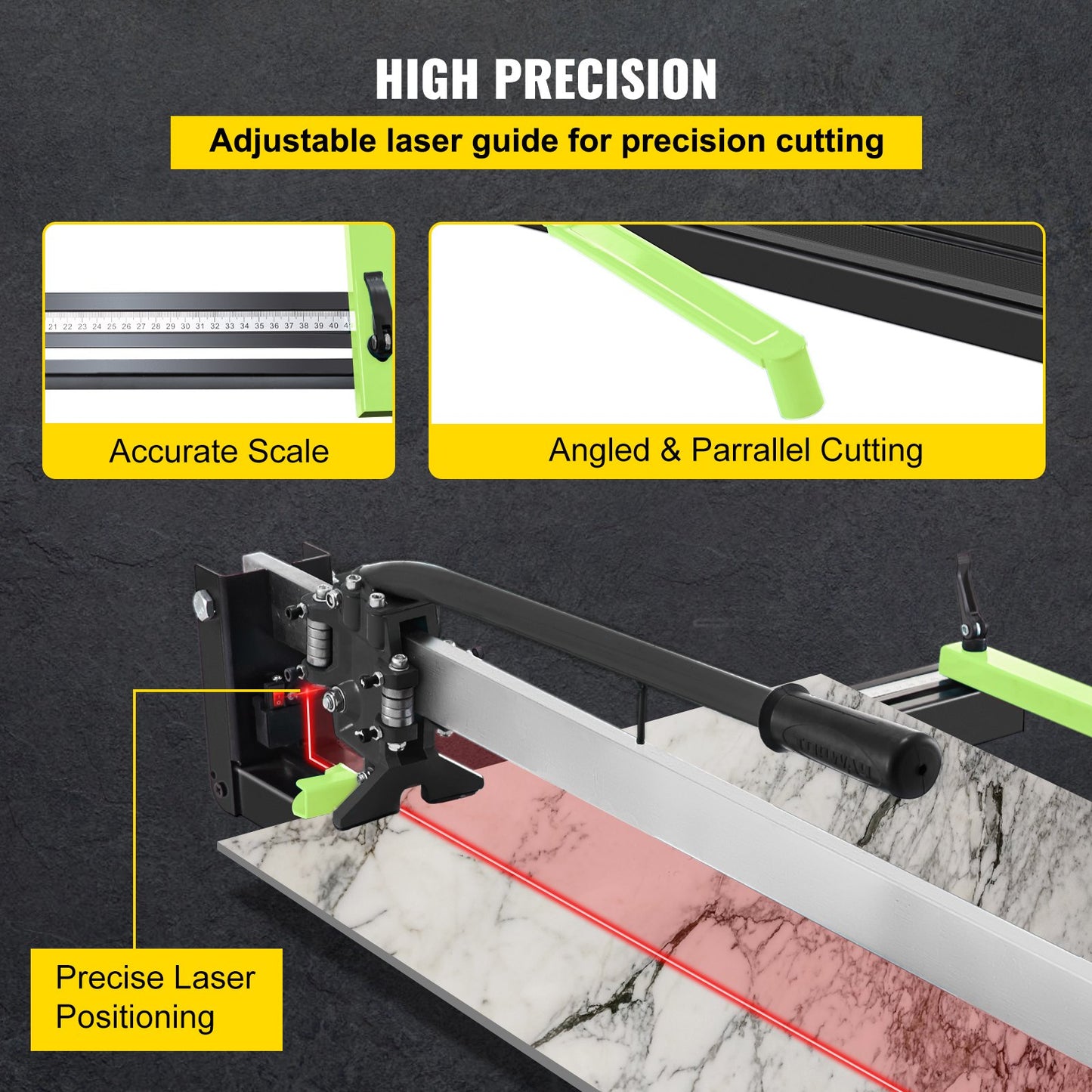 31-tums blå manuell kakelskärare med exakt laserpositionering och glidskyddad gummiyta, enkel skena och fäste, lämplig för porslins- och keramikgolvplattor