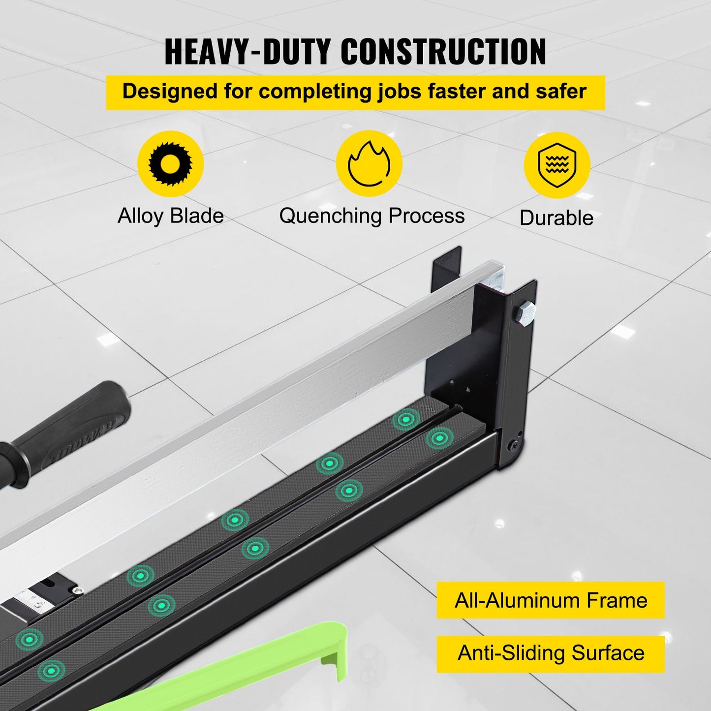 31-tums blå manuell kakelskärare med exakt laserpositionering och glidskyddad gummiyta, enkel skena och fäste, lämplig för porslins- och keramikgolvplattor