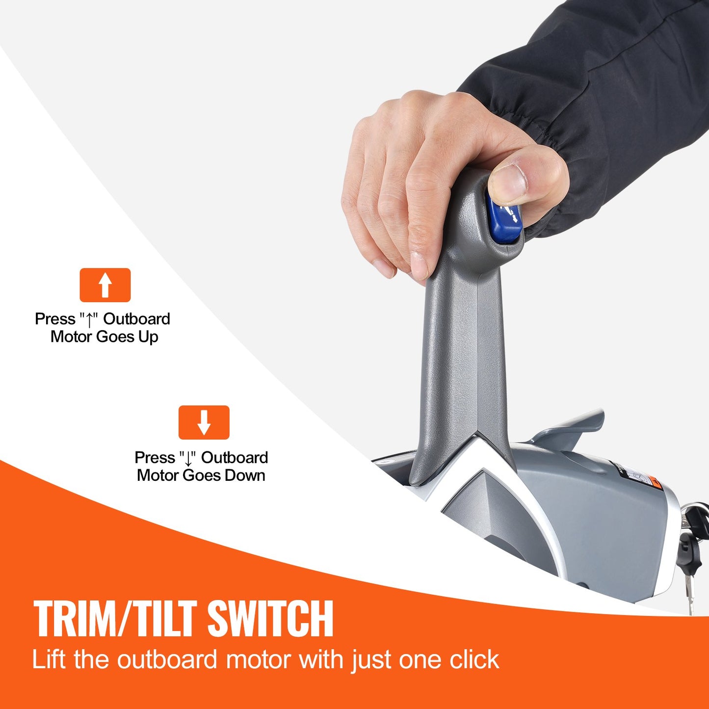 Gasreglage för båt, 5006180 sidomonterad fjärrkontrollbox för utombordare för Evinrude Johnson, marin gasreglagebox med Power Trim-brytare och rep