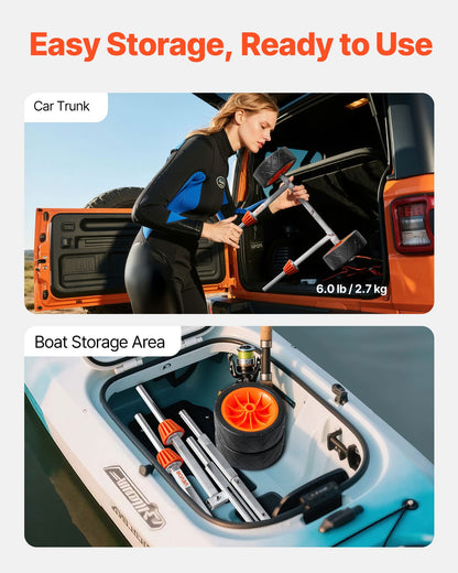 Kajakvagn, 113,4 kg lastkapacitet, kanotvagn med 19,1 cm massiva gummidäck och stöd, monteras och demonteras inom några sekunder, paddelbrädevagn för kajaker, kanoter, paddelbrädor