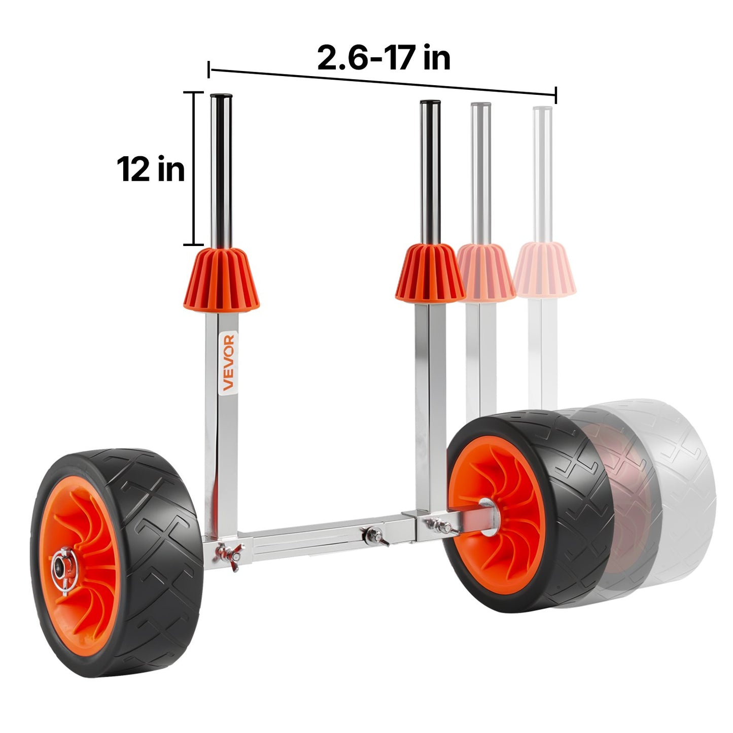 Kajakvagn, 113,4 kg lastkapacitet, kanotvagn med 19,1 cm massiva gummidäck och stöd, monteras och demonteras inom några sekunder, paddelbrädevagn för kajaker, kanoter, paddelbrädor