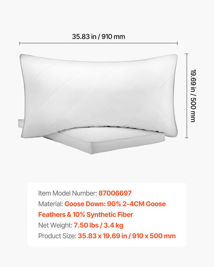 Bed Pillows for Sleeping, Set of 2, King Size Luxury Quality Hotel Pillows with Original Down Alternative Filling, Supportive and Fluffy, Bedding for Back, Stomach and Side Sleepers, White