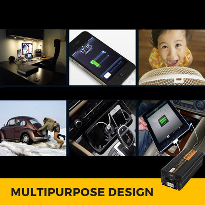 Pure Sine Wave Power Inverter 5000W 24V DC to 230V AC 50Hz Peak Power 10000W for Appliances and Solar System Emergency