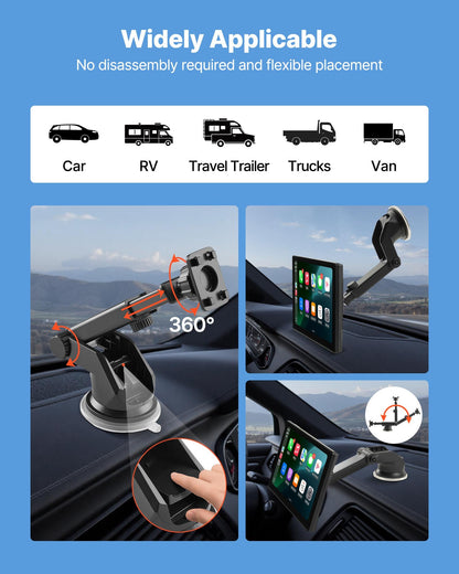 Wireless Car Stereo, 228.6mm HD Portable Radio Touch Screen Compatible with Apple CarPlay & Android Auto, CarPlay Screen with Backup Camera, Voice Control, Mirror Link, Bluetooth, GPS Navigation