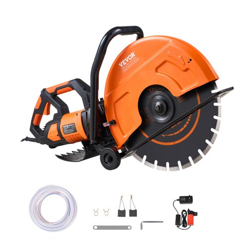 16"/40.6 cm Electric Concrete Saw Wet/Dry Saw Cutter with Water Pump and Blade