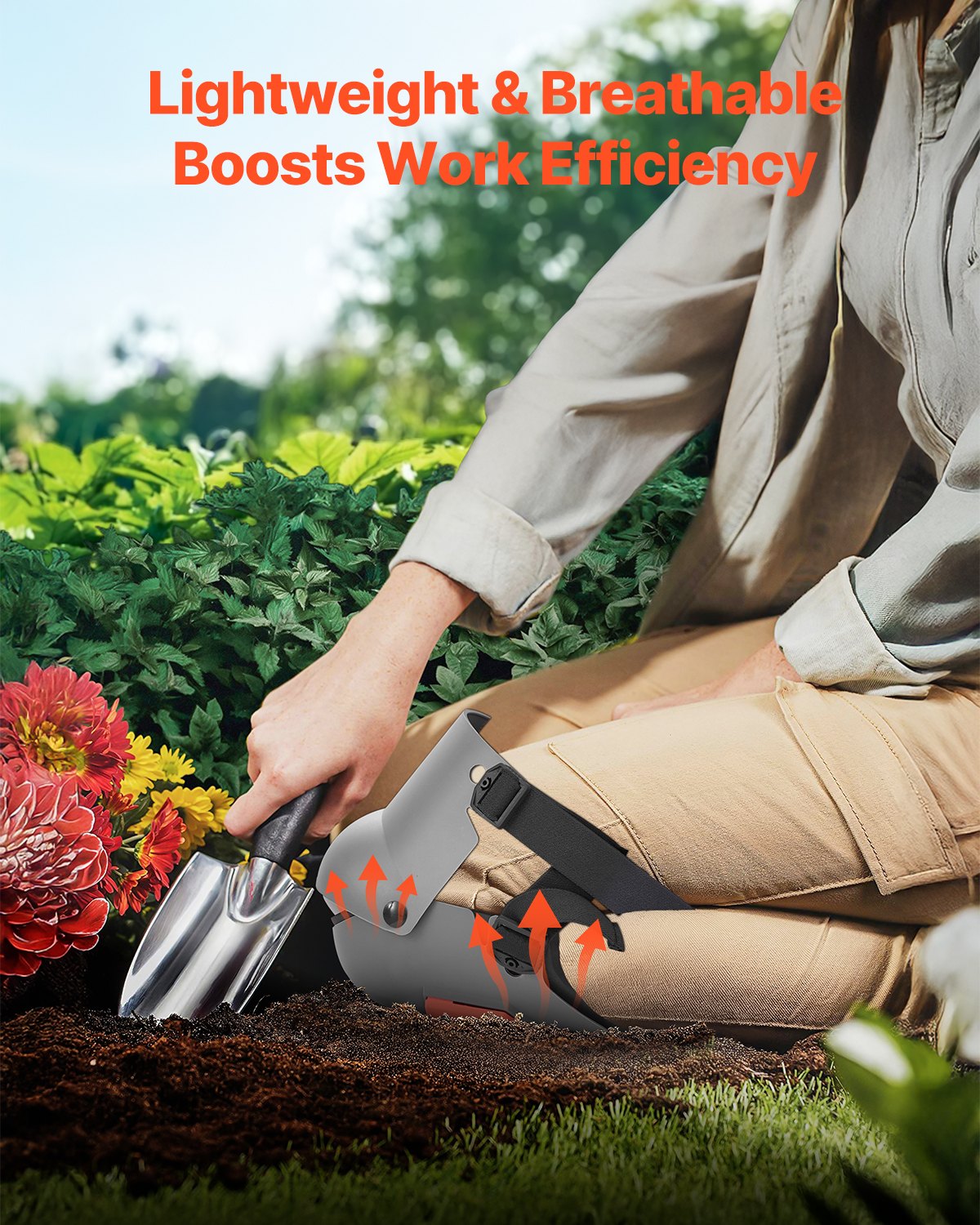 Knee Pads for Work, Extra Thick Construction Knee Pads with Foam Cushion - Pro Protection & Comfort, Work Knee Pads|Gardening Knee Pads|Flooring Knee Pads| for Men & Women, Gray and Orange