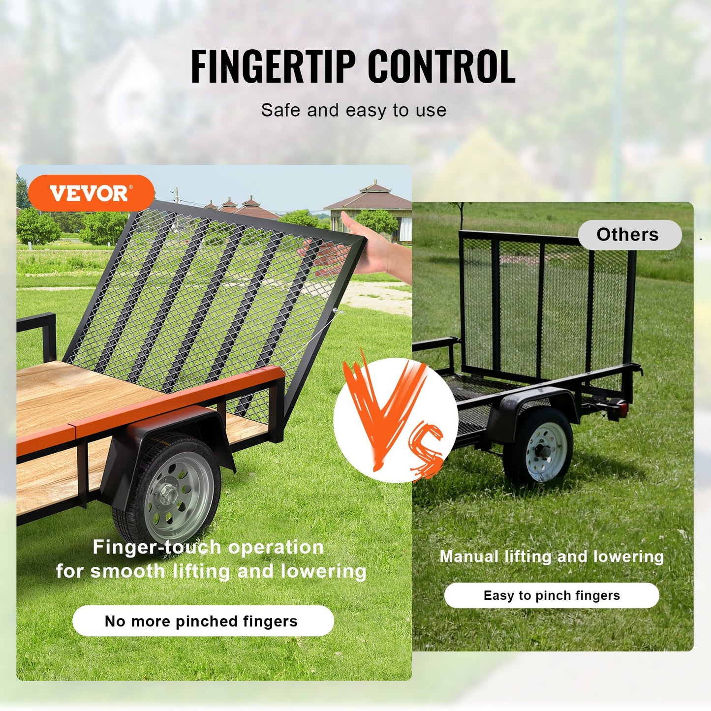 TrailTailgate er Lift Assist, Max 180 lbs Load Capacity, Compatible with Open Utility Trailer Tailgate and Ramp, with 10 to 24 Inches Heights Side Rail and 4 to 6 Feet Height Tail Gate or Ramp