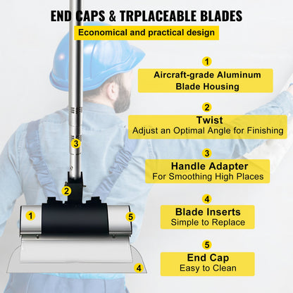 Drywall Skimming Blade Putty Knife Combo 25.4/40.6/61 cm Trowel Tool w/ Handle