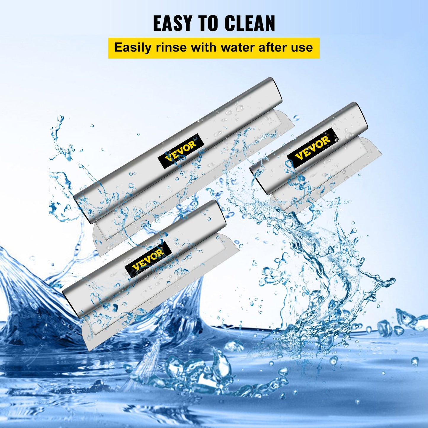 Drywall Skimming Blade Putty Knife Combo 25.4/40.6/61 cm Trowel Tool w/ Handle