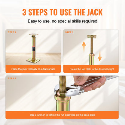 4PCS Adjustable Floor Jack Post House Floor Leveling Lift 29.5 cm-40.6 cm Height