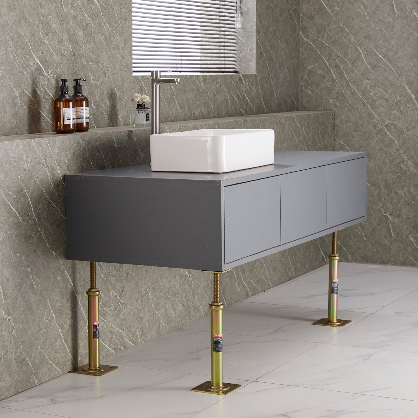 4 st justerbara golvdomkrafter för stolpehus, golvutjämnande lyft 29,5 cm-40,6 cm höjd