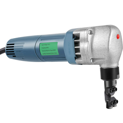 Elektrisk metallnibbler 380W nibbler metallskärare 1800 varv/min höghastighetsrotor metallnibbler 220V med utbytbara blad förvaringsväska plåtnibbler för skärning av rostfritt stål, aluminium, plast