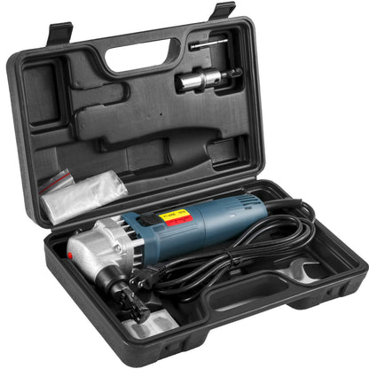 Elektrisk metallnibbler 380W nibbler metallskärare 1800 varv/min höghastighetsrotor metallnibbler 220V med utbytbara blad förvaringsväska plåtnibbler för skärning av rostfritt stål, aluminium, plast